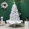 6ft. Pre-Lit Musical Snowing Artificial Tinsel Christmas Tree, White LED Lights